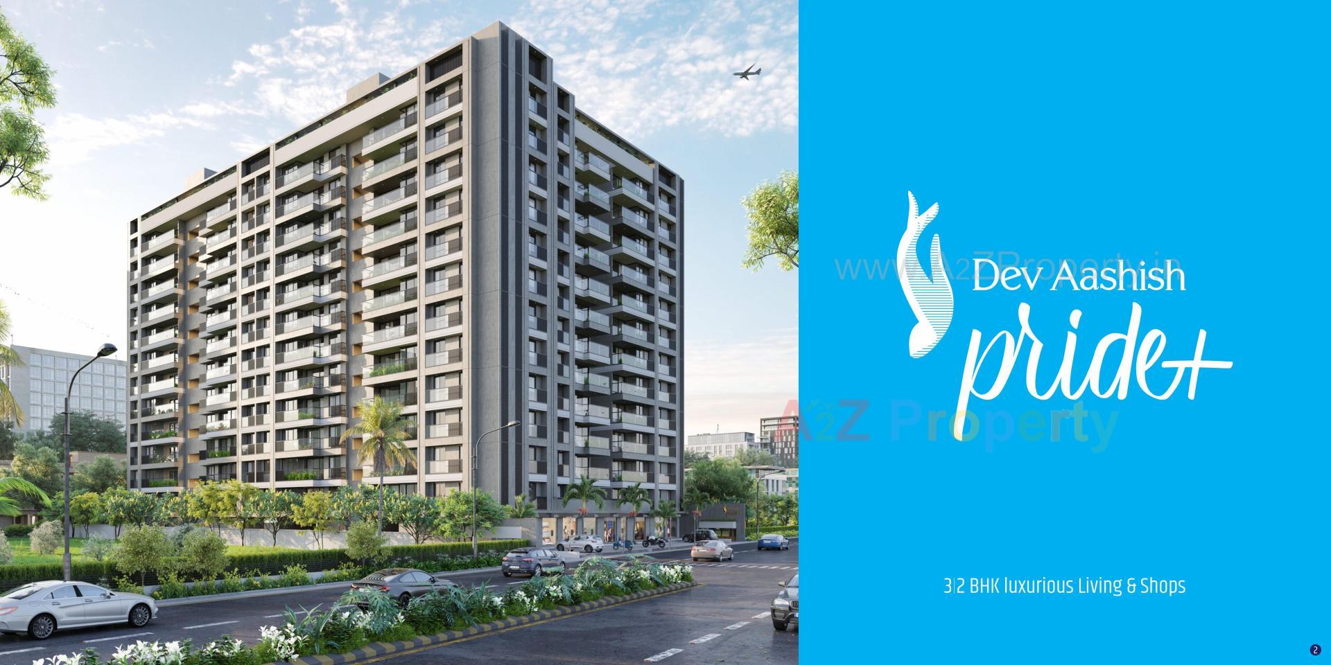 3D Elevation of real estate project Dev Aashish Pride Plus located at Hanspura, Ahmedabad, Gujarat