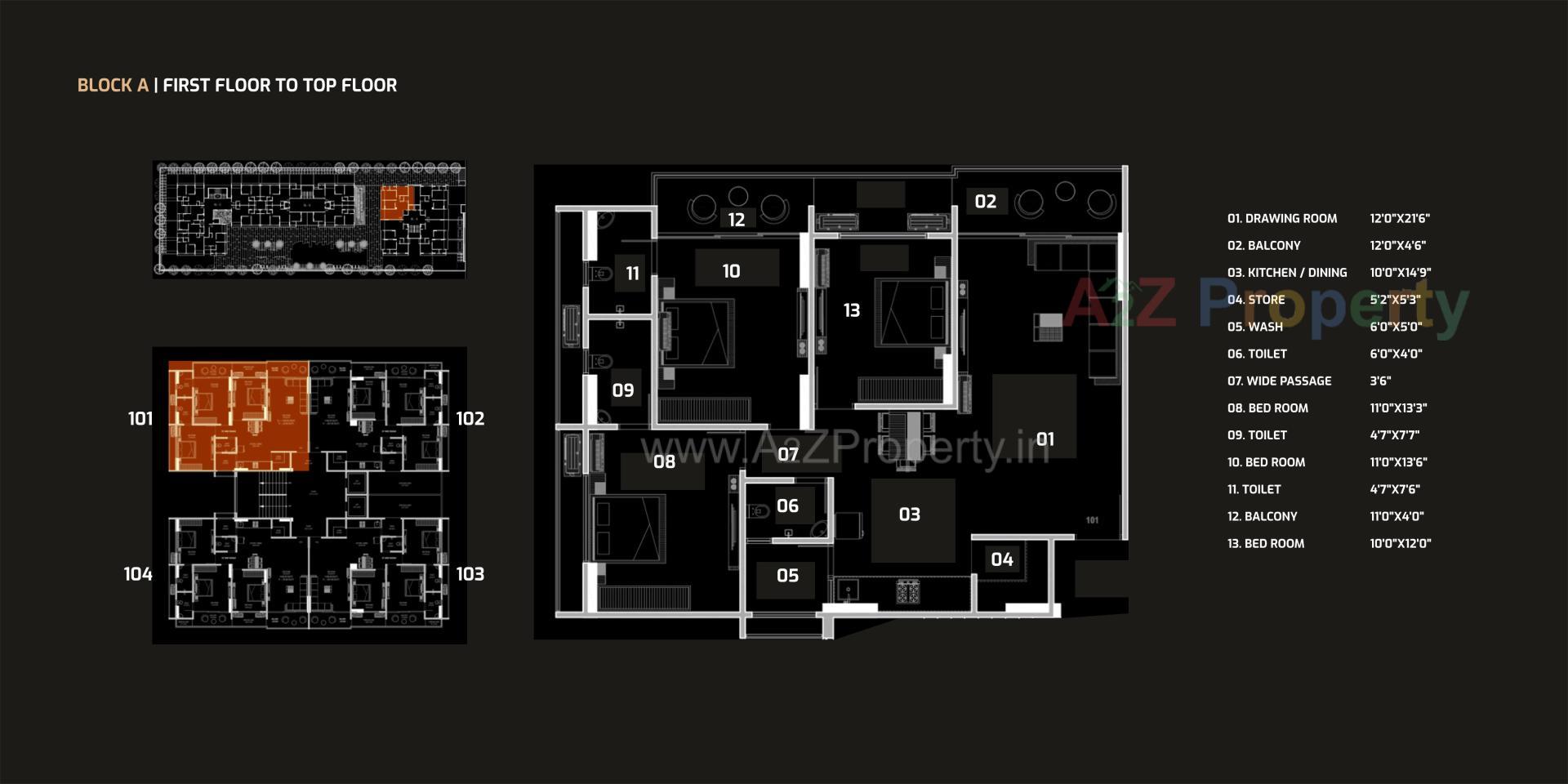 Layout of real estate project Dev Aashish Z Plus located at Hanspura, Ahmedabad, Gujarat