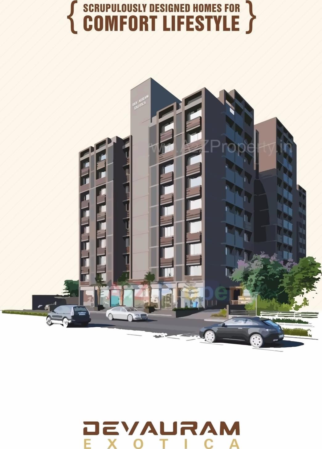 3D Elevation of real estate project Dev Auram Exotica located at Chenpur, Ahmedabad, Gujarat