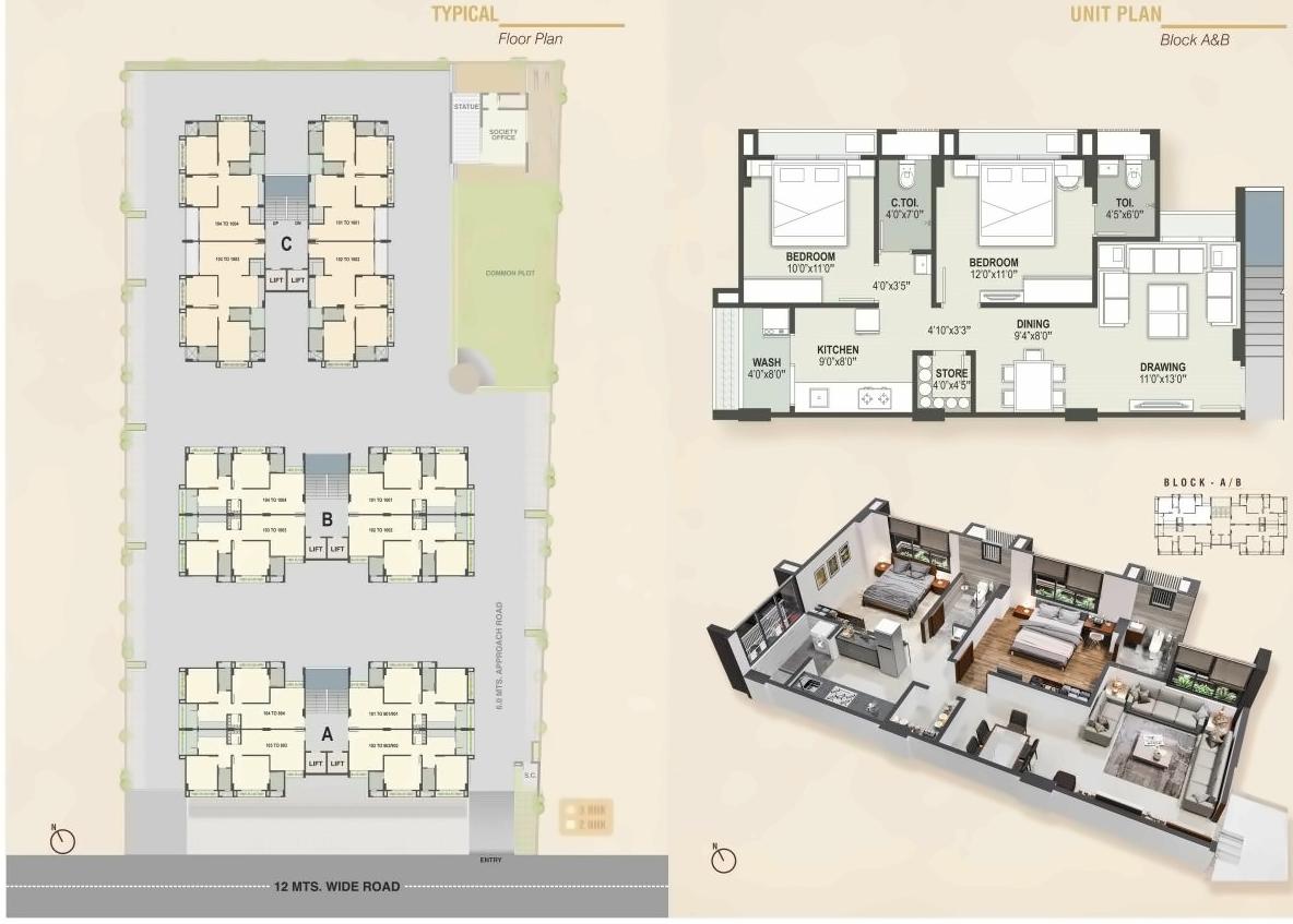 Layout of real estate project Dev Auram Exotica located at Chenpur, Ahmedabad, Gujarat