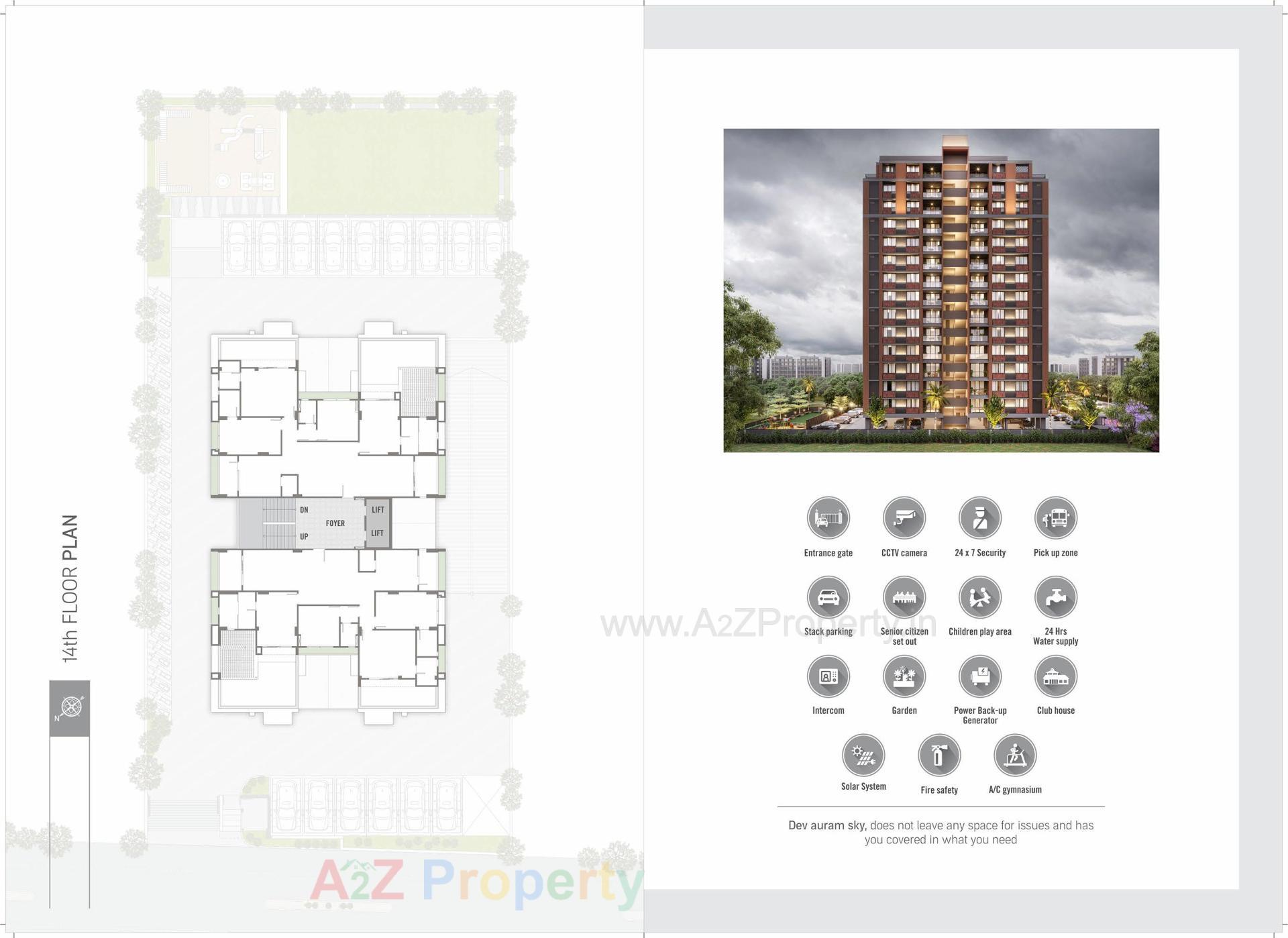 Layout of real estate project Dev Auram Sky located at Chenpur, Ahmedabad, Gujarat