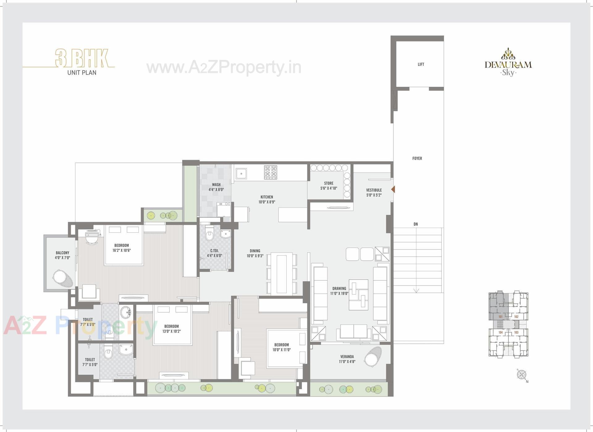 Layout of real estate project Dev Auram Sky located at Chenpur, Ahmedabad, Gujarat