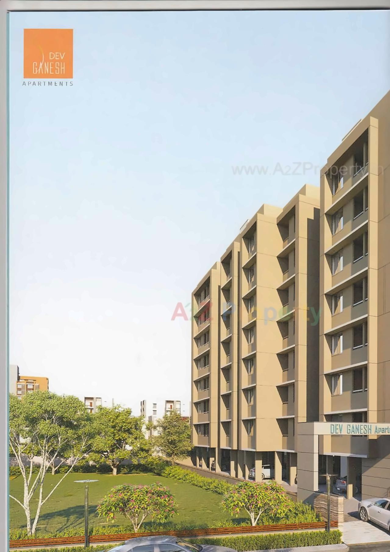 3D Elevation of real estate project Dev Ganesh Apartments located at Chenpur, Ahmedabad, Gujarat