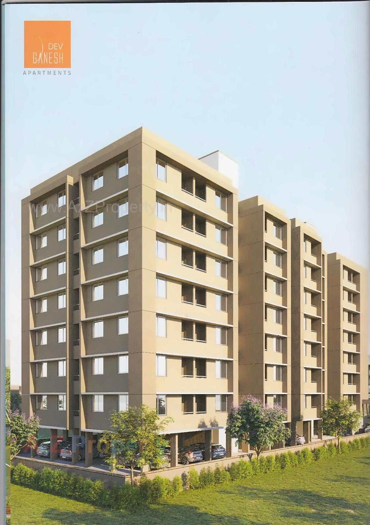 3D Elevation of real estate project Dev Ganesh Apartments located at Chenpur, Ahmedabad, Gujarat