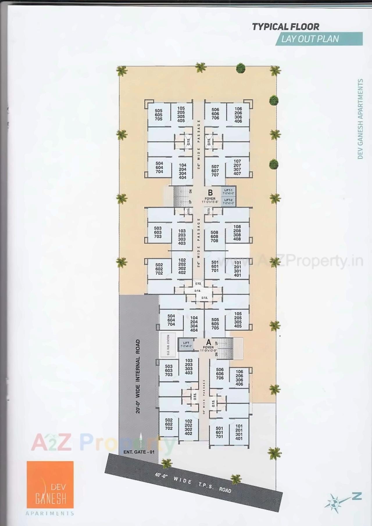 Layout of real estate project Dev Ganesh Apartments located at Chenpur, Ahmedabad, Gujarat