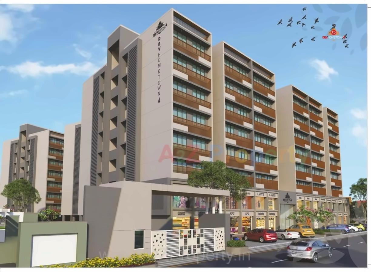 3D Elevation of real estate project Dev Home Town located at Ahmedabad, Ahmedabad, Gujarat