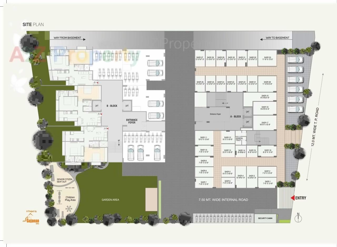 Layout of real estate project Dev Residency located at Tragad, Ahmedabad, Gujarat