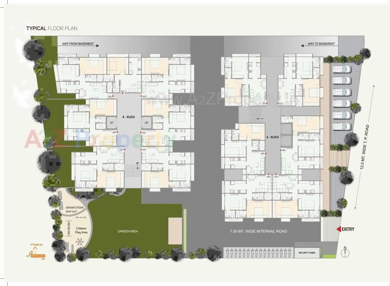 Layout of real estate project Dev Residency located at Tragad, Ahmedabad, Gujarat