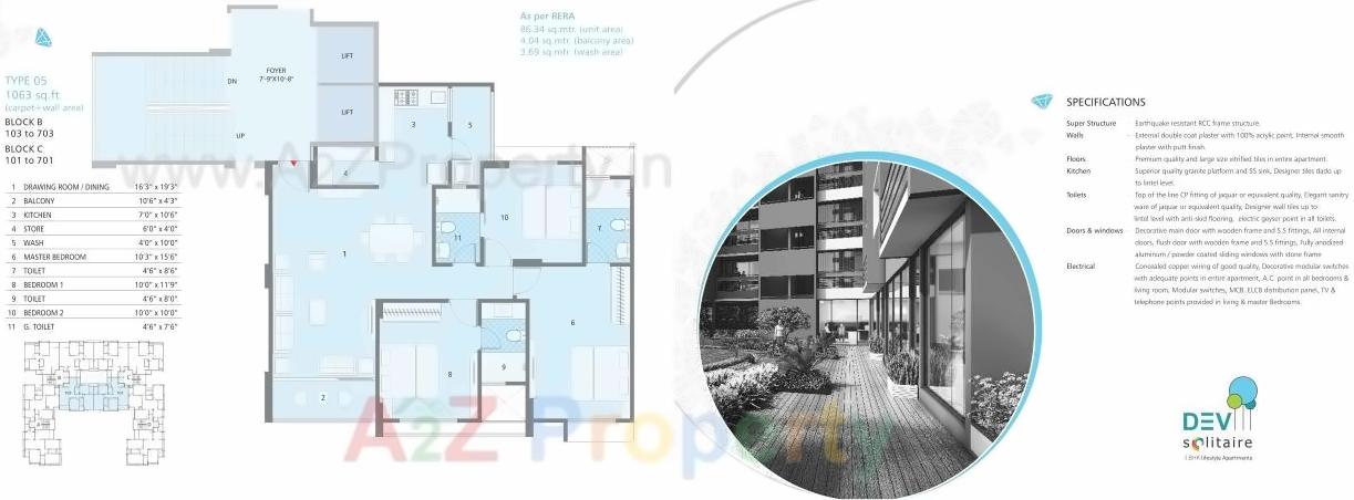 Layout of real estate project Dev Solitaire located at City, Ahmedabad, Gujarat