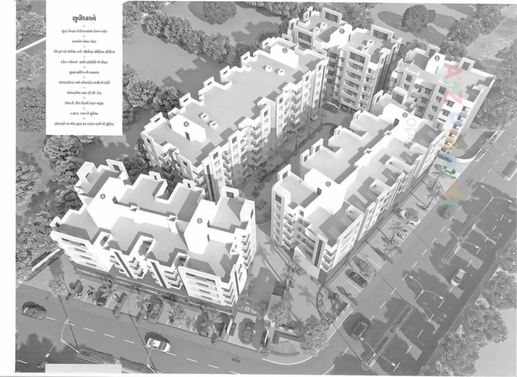 3D Elevation of real estate project Devam Residency located at Aslali, Ahmedabad, Gujarat