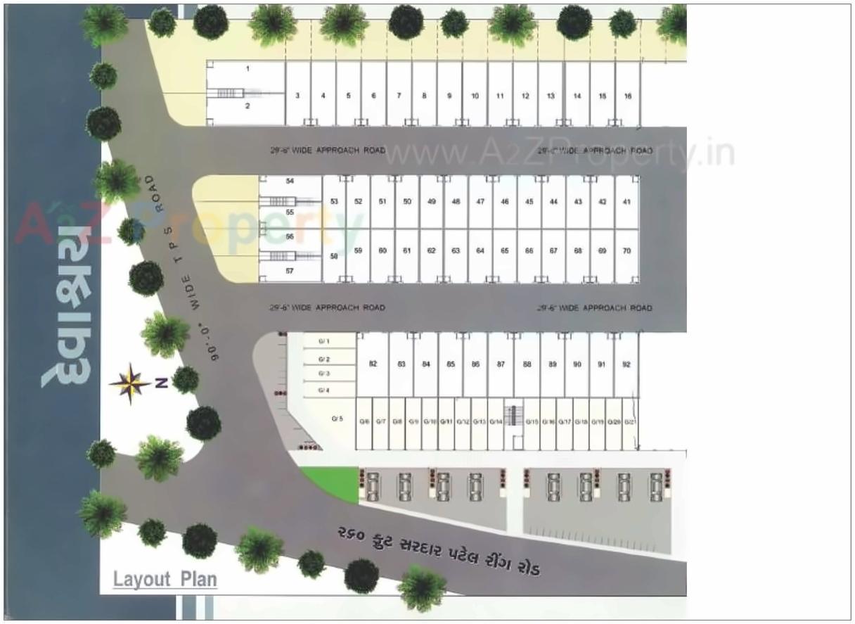 Layout of real estate project Devashray Arcade Ind  Estate located at Hatijan, Ahmedabad, Gujarat