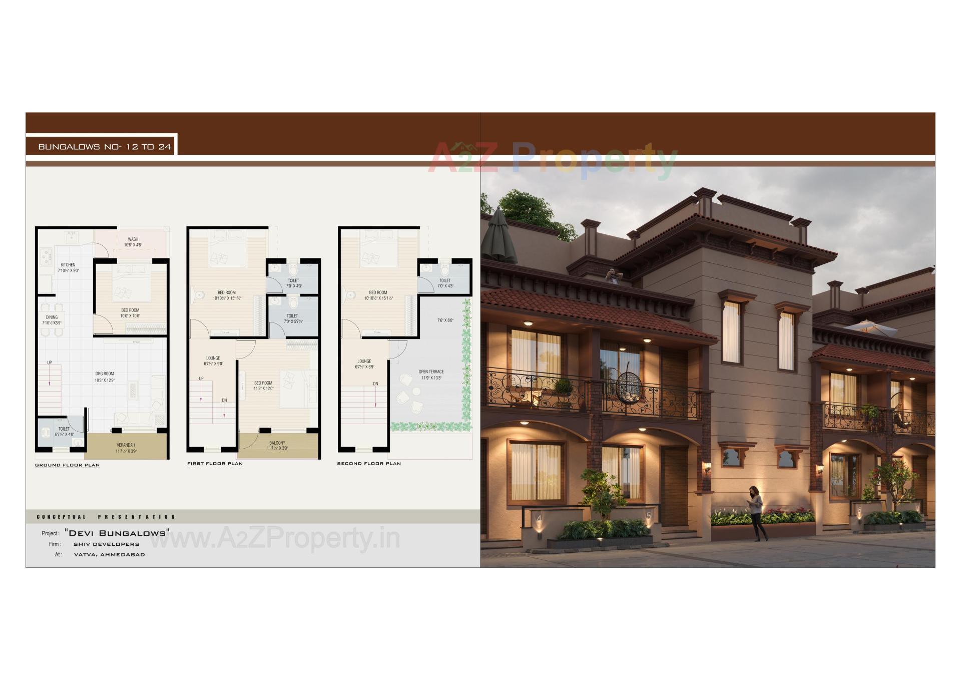 Layout of real estate project Devi Bunglows located at Vatva, Ahmedabad, Gujarat