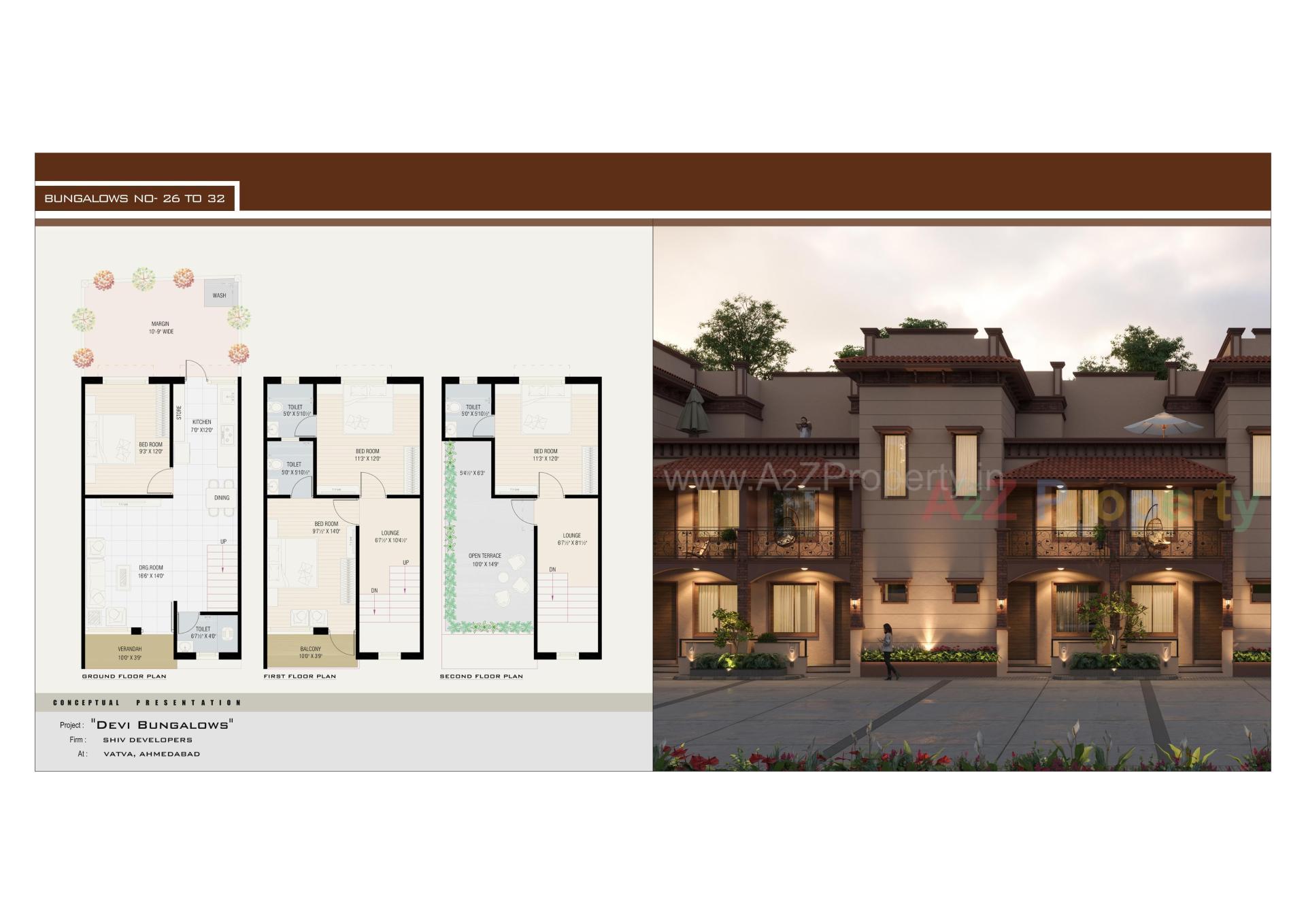 Layout of real estate project Devi Bunglows located at Vatva, Ahmedabad, Gujarat