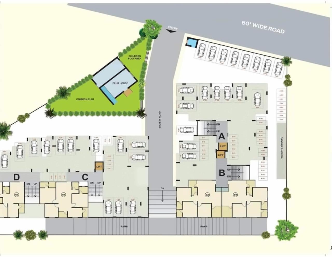 Layout of real estate project Devkrupa Glory located at Vinzol, Ahmedabad, Gujarat