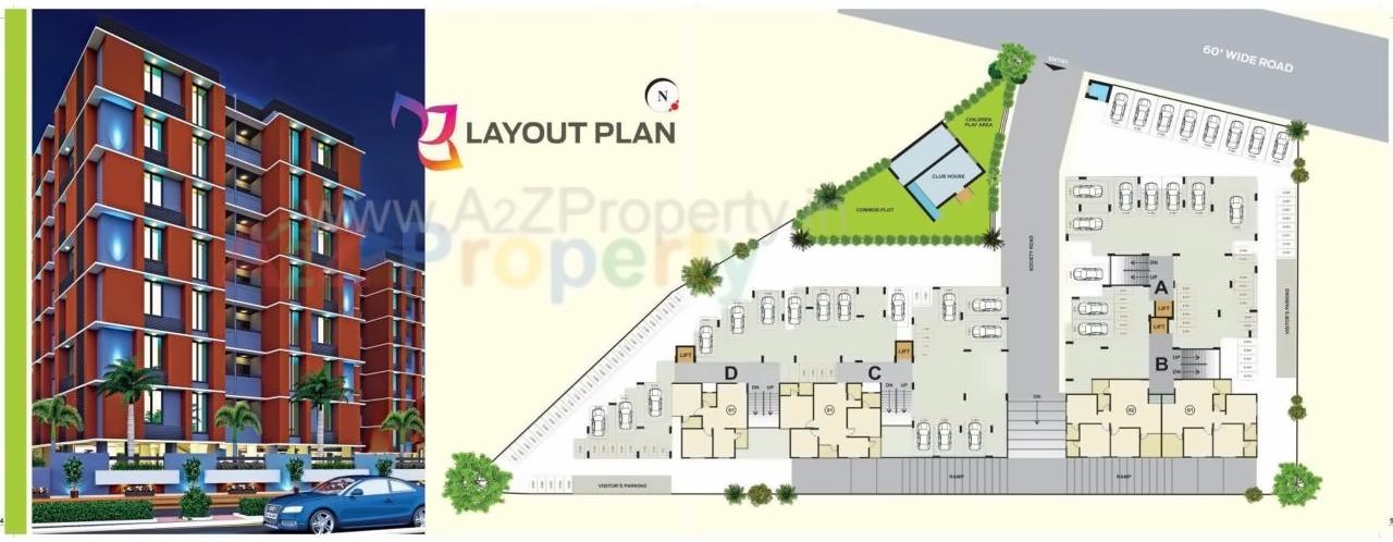 Layout of real estate project Devkrupa Glory located at Vinzol, Ahmedabad, Gujarat
