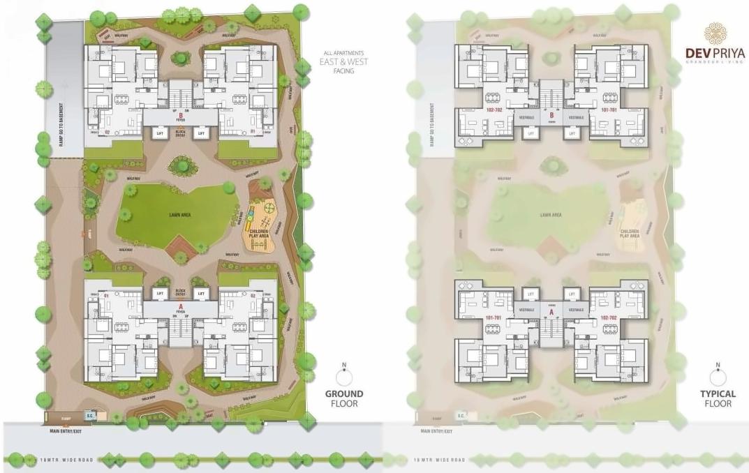 Layout of real estate project Devpriya located at Chandkheda, Ahmedabad, Gujarat