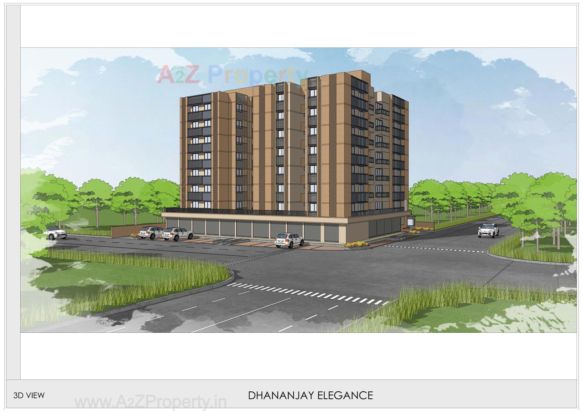 3D Elevation of real estate project Dhananjay Elegance located at Wadaj, Ahmedabad, Gujarat