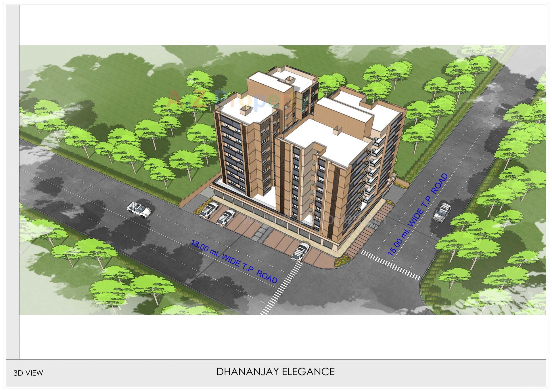 3D Elevation of real estate project Dhananjay Elegance located at Wadaj, Ahmedabad, Gujarat