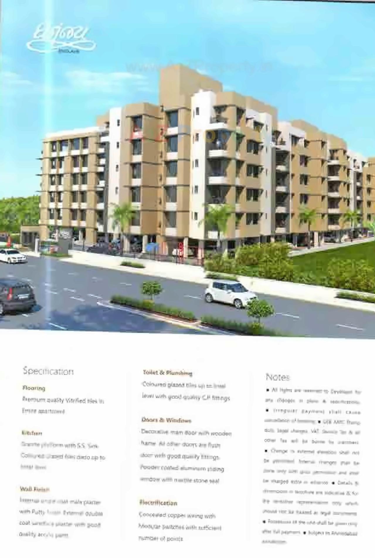 3D Elevation of real estate project Dhananjay Enclave located at Gota, Ahmedabad, Gujarat