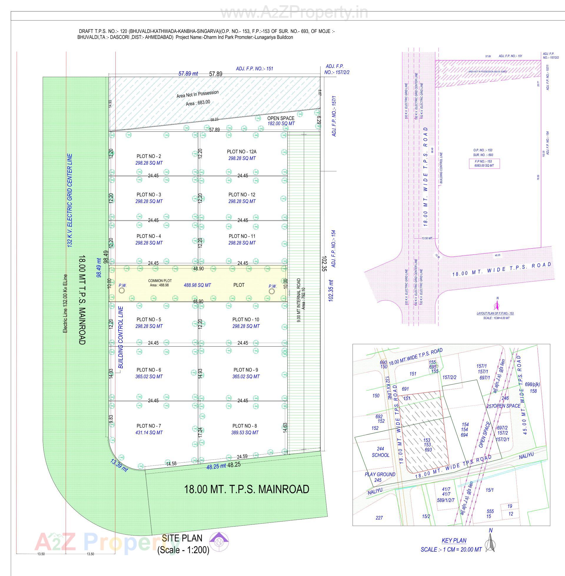 Layout of real estate project Dharm Industrial Park located at Bhuvaldi, Ahmedabad, Gujarat