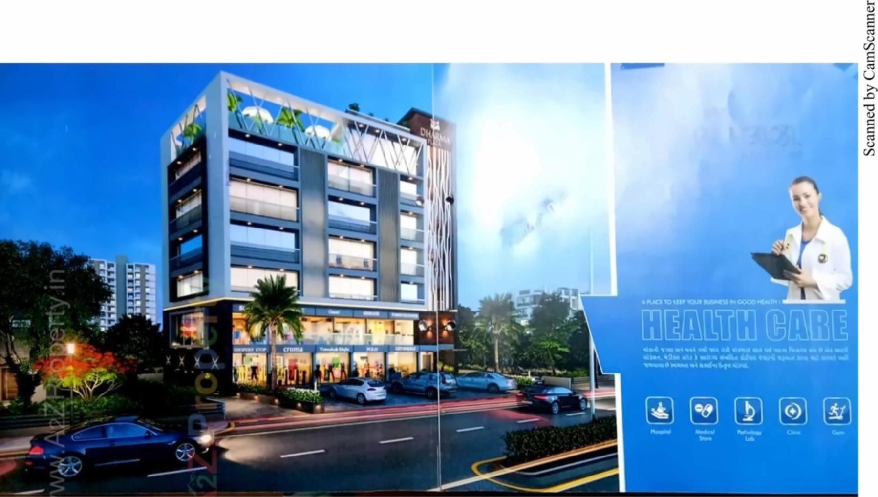 3D Elevation of real estate project Dharm Plaza Business Hub located at Nikol, Ahmedabad, Gujarat