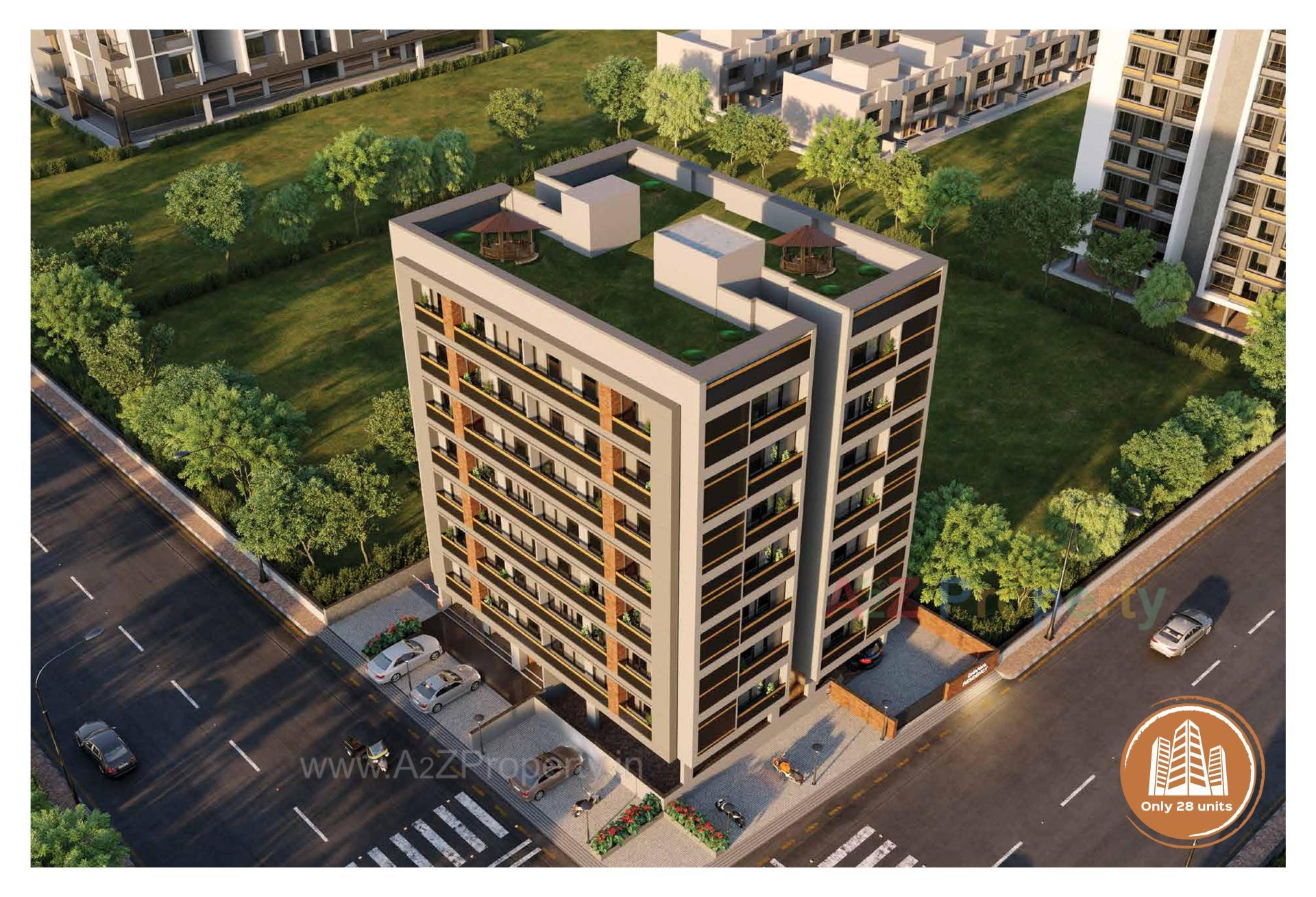 3D Elevation of real estate project Dharma Residency located at Bopal, Ahmedabad, Gujarat