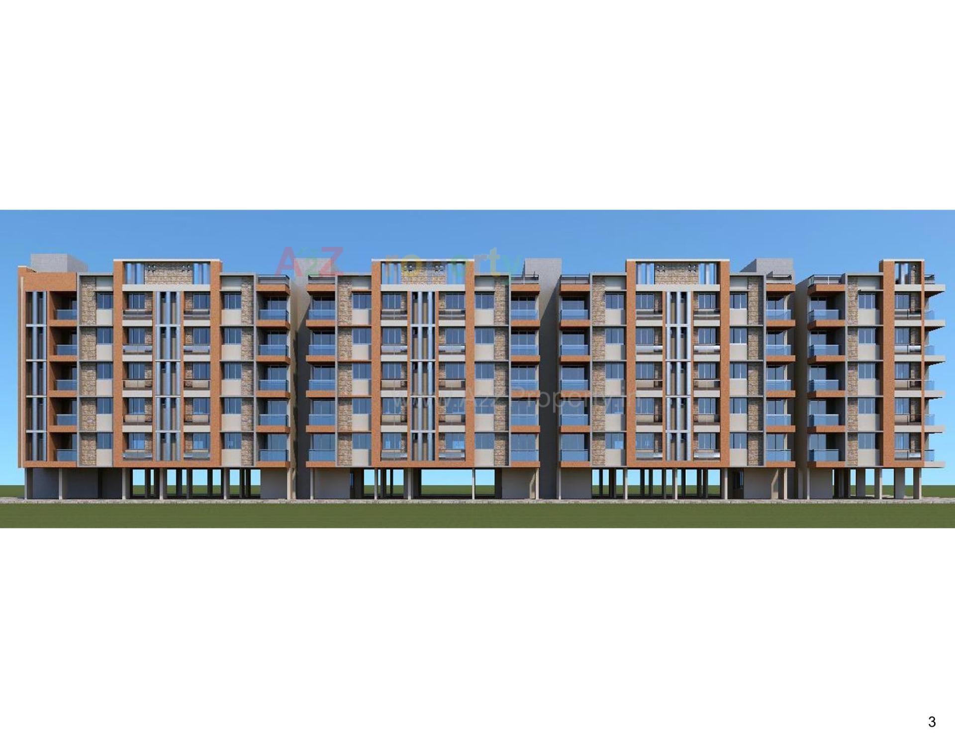 3D Elevation of real estate project Dharmaraj Residency located at Vejalpur, Ahmedabad, Gujarat