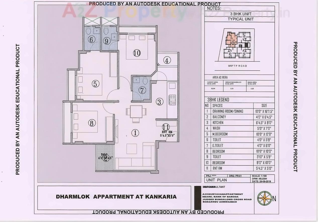 Layout of real estate project Dharmlok Appartment located at Rajpur-hirpur, Ahmedabad, Gujarat
