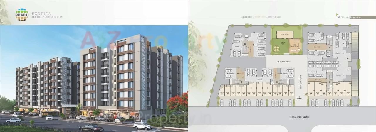 Layout of real estate project Dharti Exotica located at City, Ahmedabad, Gujarat