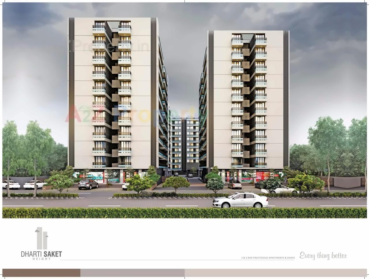 3D Elevation of real estate project Dharti Saket Height located at Gota, Ahmedabad, Gujarat