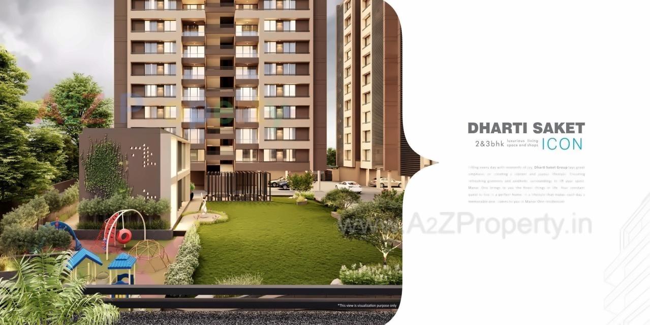 3D Elevation of real estate project Dharti Saket Icon located at Vadaj, Ahmedabad, Gujarat