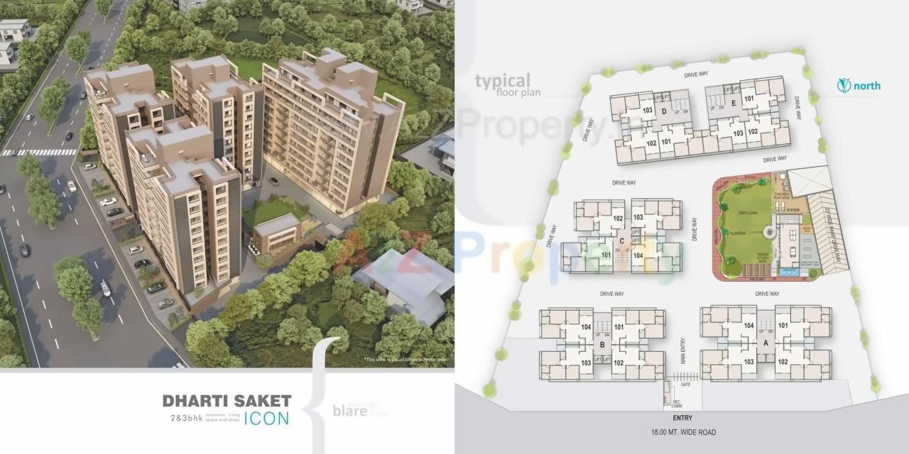 Layout of real estate project Dharti Saket Icon located at Vadaj, Ahmedabad, Gujarat