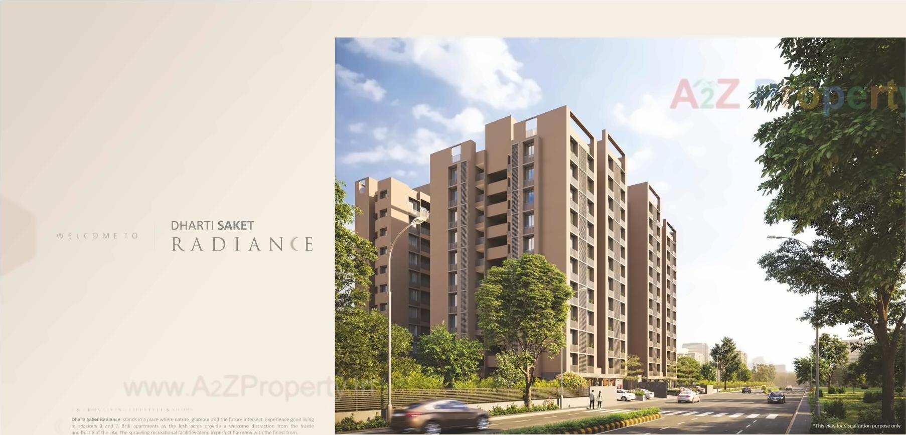 3D Elevation of real estate project Dharti Saket Radiance located at Bhadaj, Ahmedabad, Gujarat