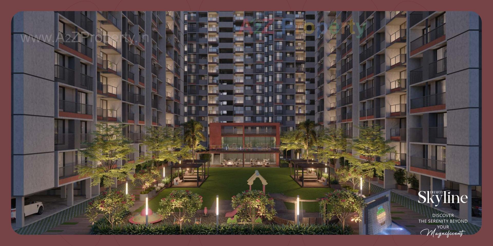 3D Elevation of real estate project Dharti Skyline located at Ahmedabad, Ahmedabad, Gujarat