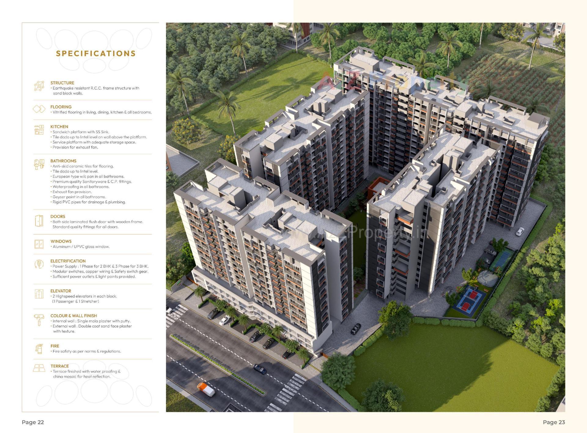 3D Elevation of real estate project Dharti Skyline located at Ahmedabad, Ahmedabad, Gujarat