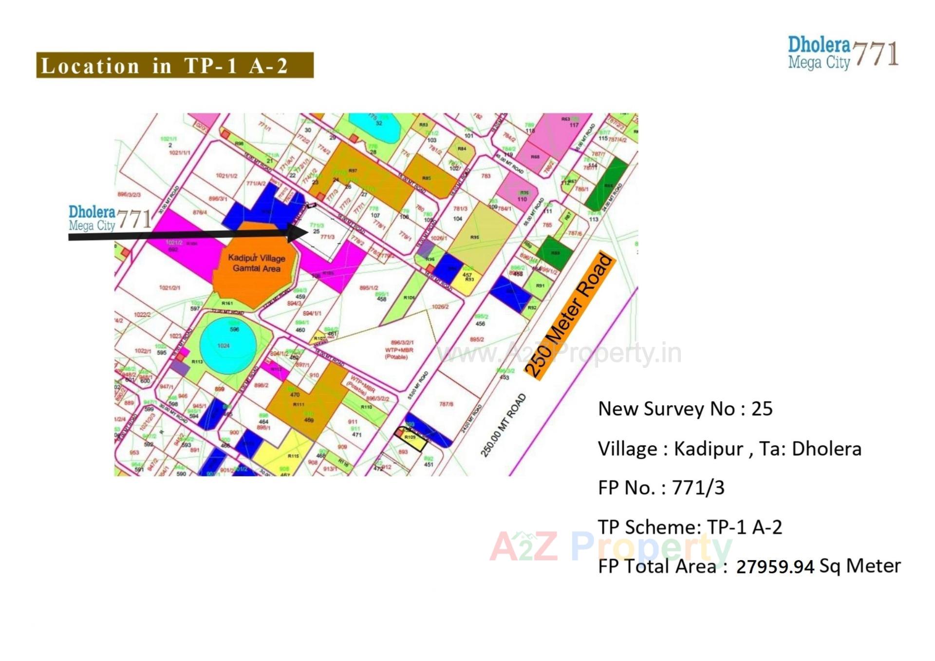 Layout of real estate project Dholera Megacity located at Kadipur, Ahmedabad, Gujarat