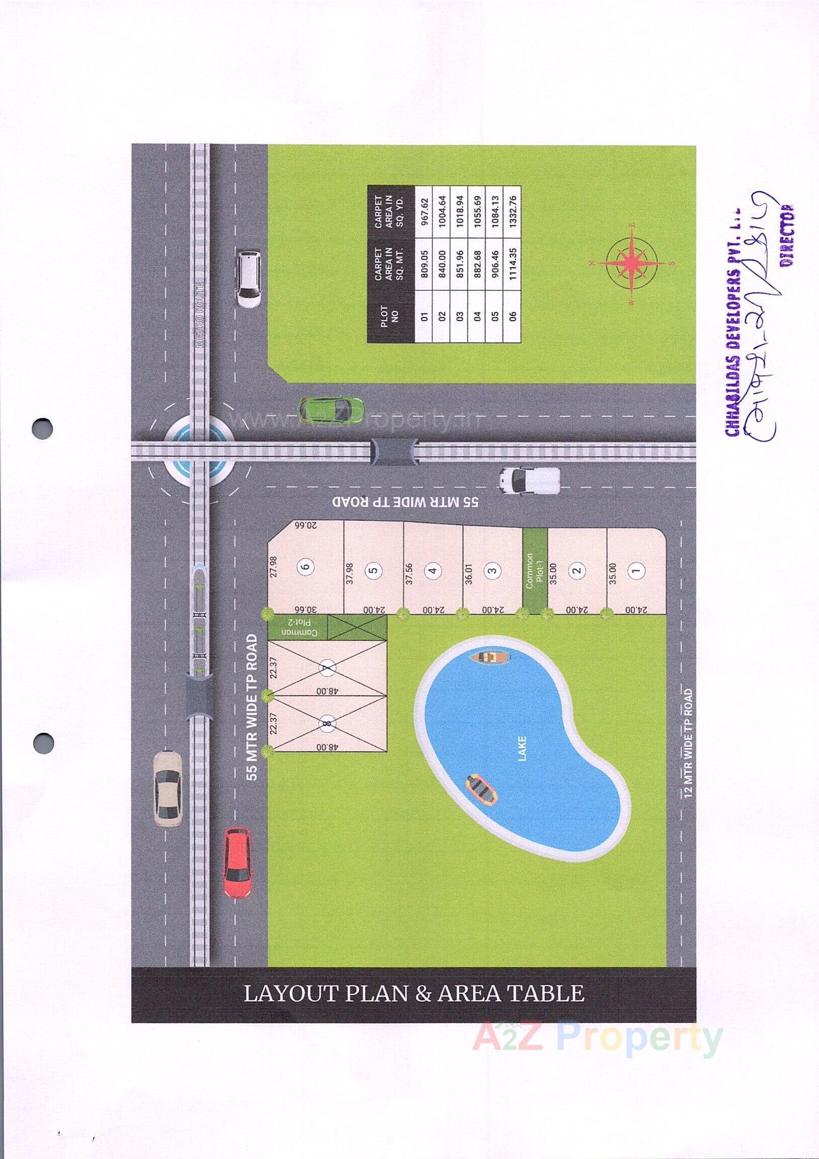 Layout of real estate project Dholera Sky located at Kadipur, Ahmedabad, Gujarat