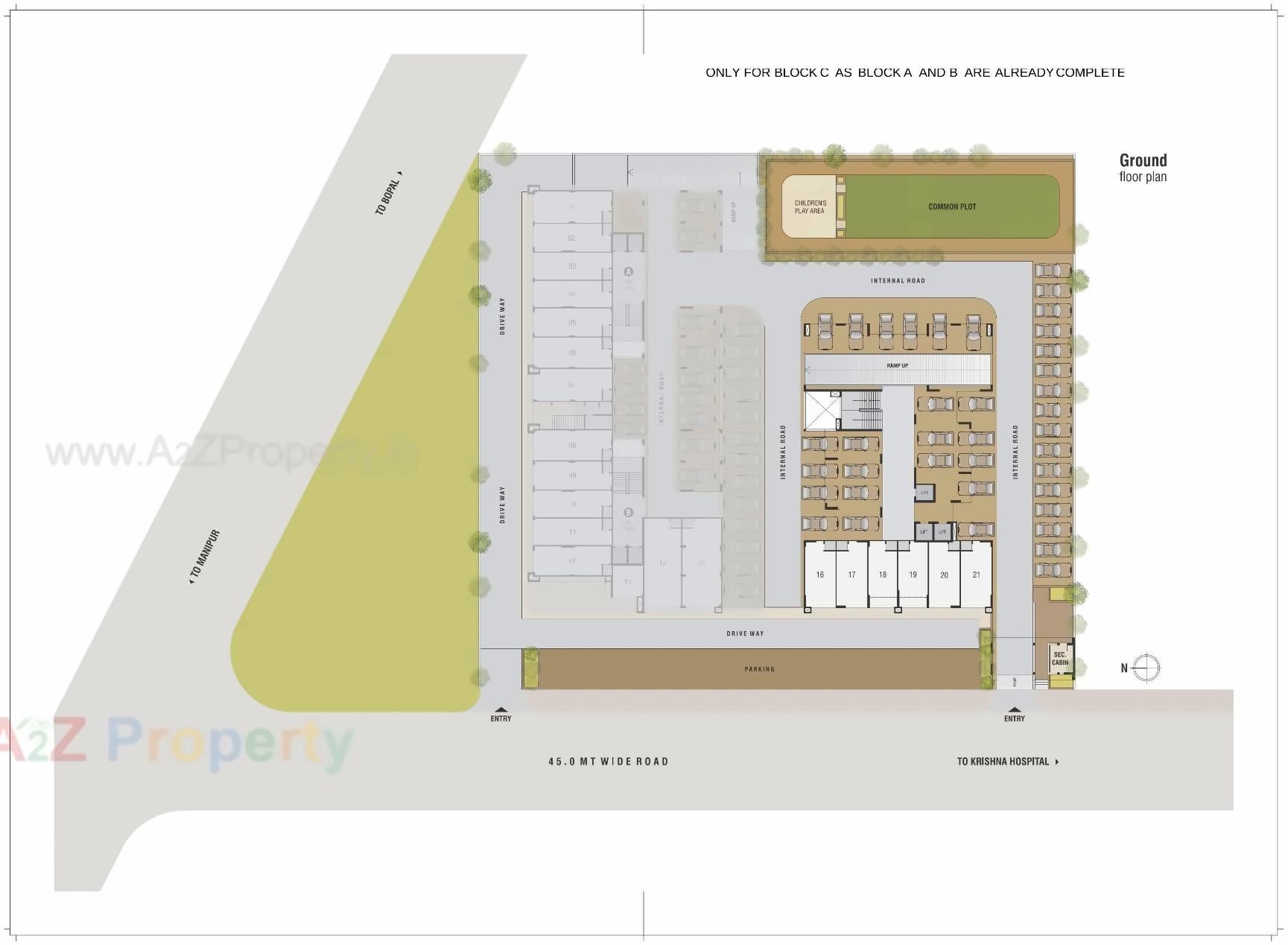 Layout of real estate project Dholeshwar Residency located at Ghuma, Ahmedabad, Gujarat