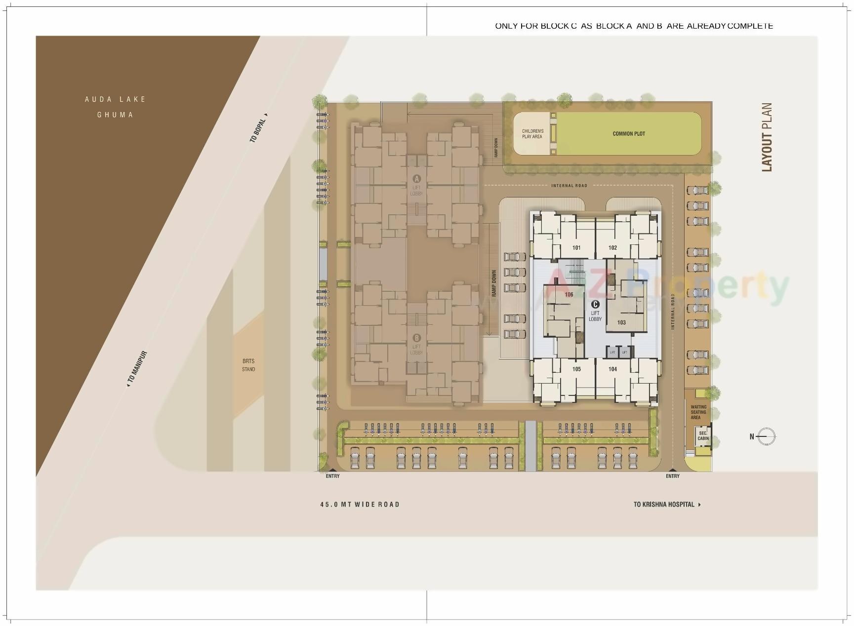 Layout of real estate project Dholeshwar Residency located at Ghuma, Ahmedabad, Gujarat