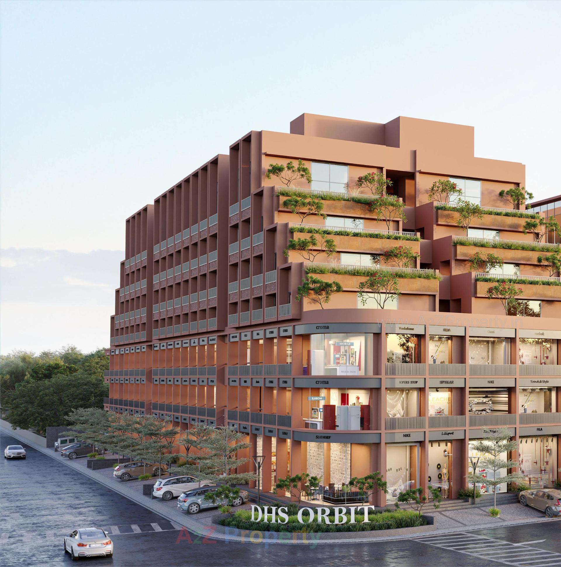 3D Elevation of real estate project Dhs Orbit located at Laxmipura, Ahmedabad, Gujarat