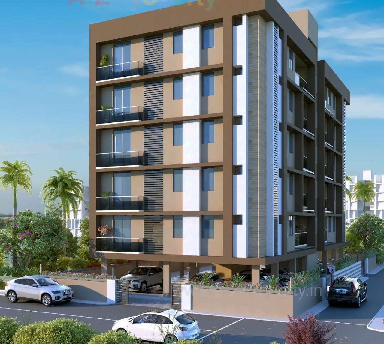 3D Elevation of real estate project Diamond Jubilee Appartment located at Maninagar, Ahmedabad, Gujarat