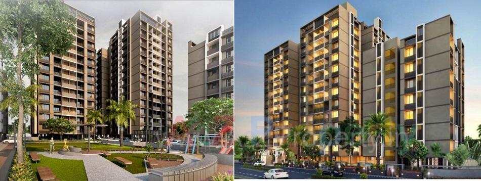 3D Elevation of real estate project Diva Height located at Gota, Ahmedabad, Gujarat