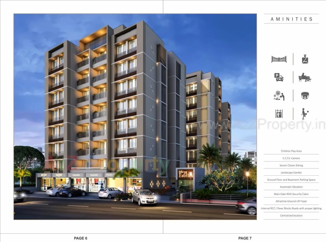 3D Elevation of real estate project Divya Exotica located at Gota, Ahmedabad, Gujarat