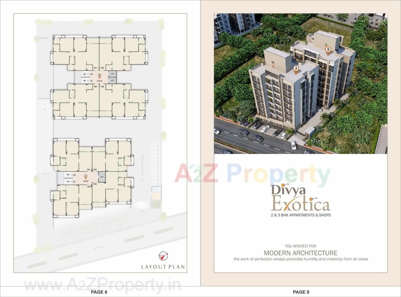 Layout of real estate project Divya Exotica located at Gota, Ahmedabad, Gujarat