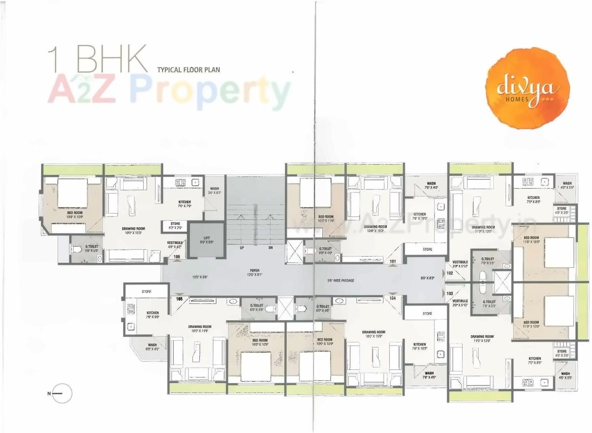 Layout of real estate project Divya Homes located at City, Ahmedabad, Gujarat