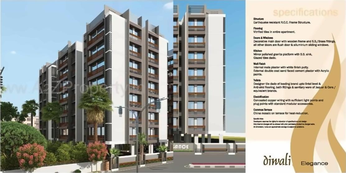 3D Elevation of real estate project Diwali Elegance located at Tragad, Ahmedabad, Gujarat