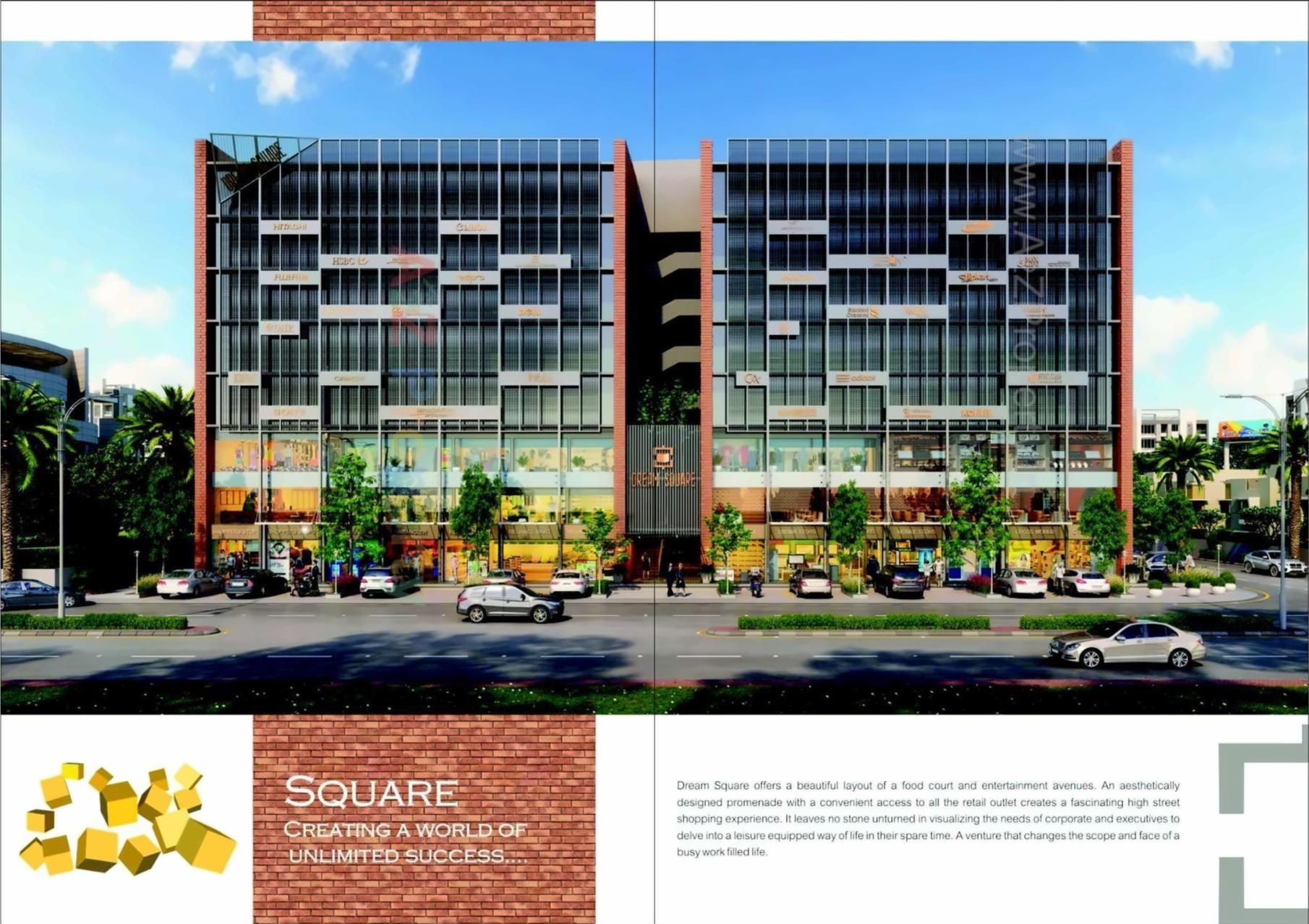 3D Elevation of real estate project Dream Square located at New-wadaj, Ahmedabad, Gujarat