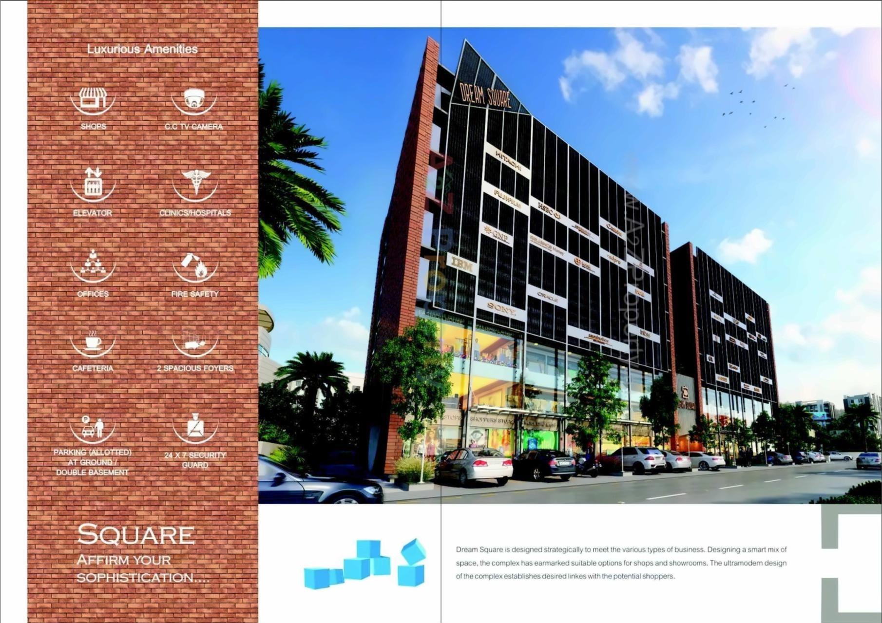 3D Elevation of real estate project Dream Square located at New-wadaj, Ahmedabad, Gujarat