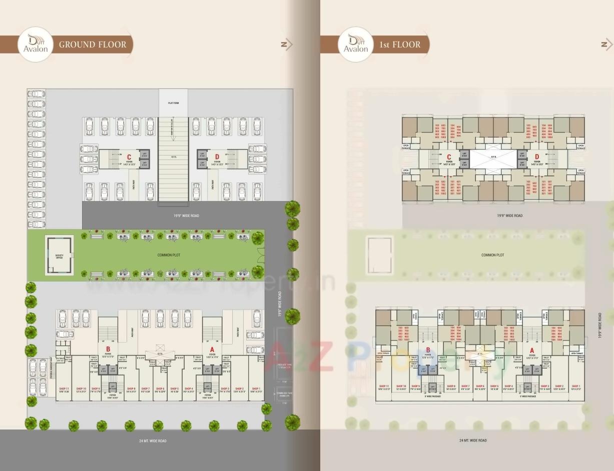 Layout of real estate project Dutt Avalon located at Tragad, Ahmedabad, Gujarat
