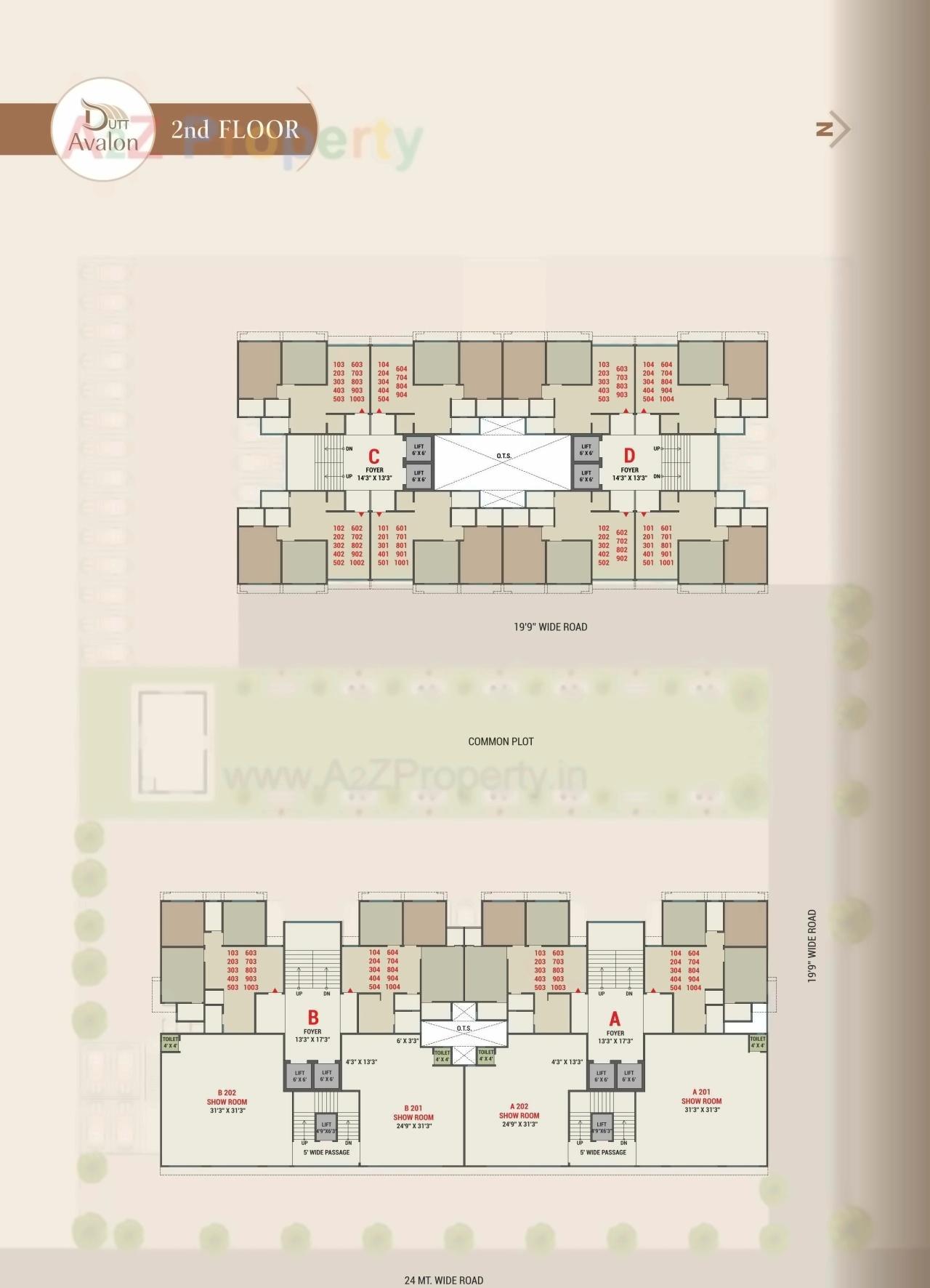 Layout of real estate project Dutt Avalon located at Tragad, Ahmedabad, Gujarat